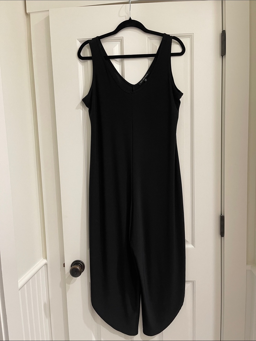 Sleeveless V-Neck Ankle Length Black Jumpsuit Size M